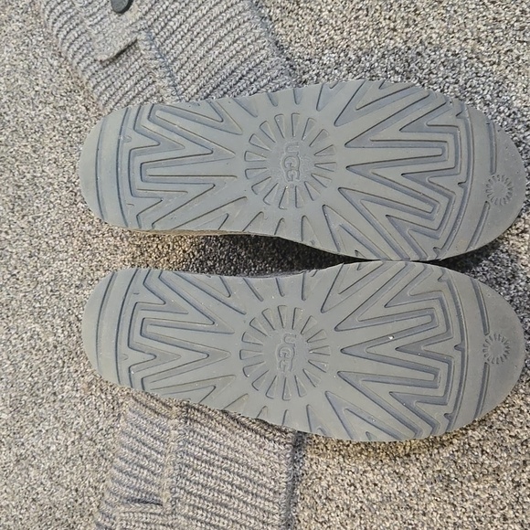 Ugg Australia Women Gray Knit Sweater Winter Button-Up Boots Shoes Sz 10 - Picture 5 of 8